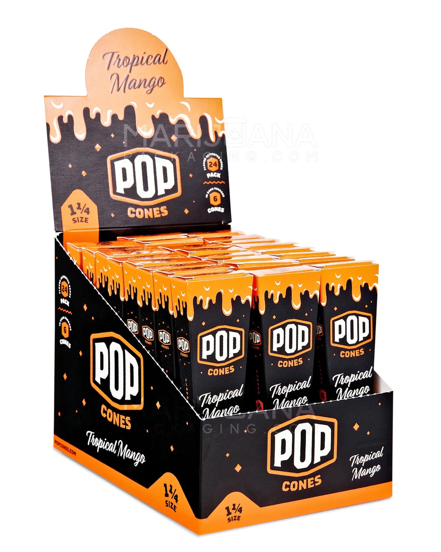 POP Unbleached Cones (6ct) - 1 1/4 Tropical mango
