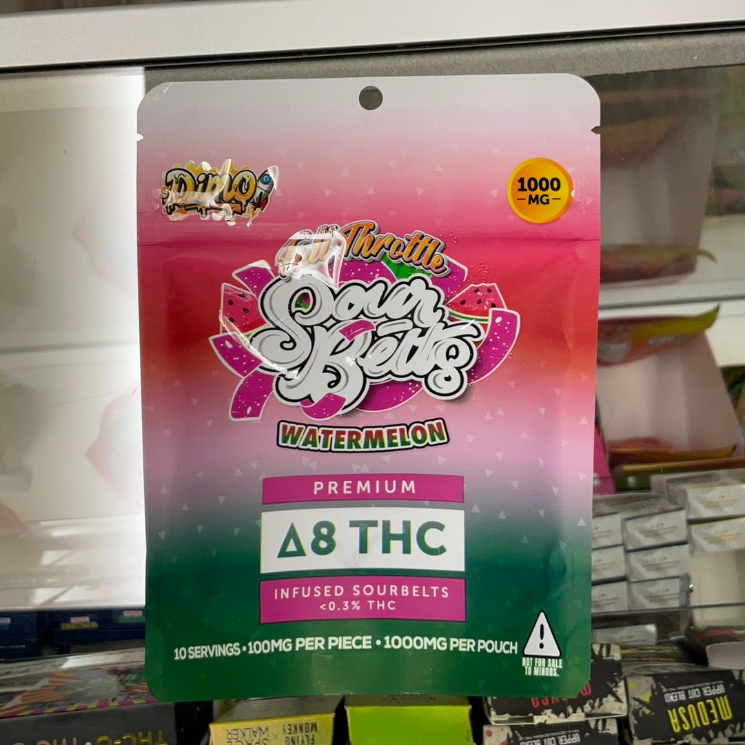 Dimo Gummies- D8 Watermelon- Sour Belts