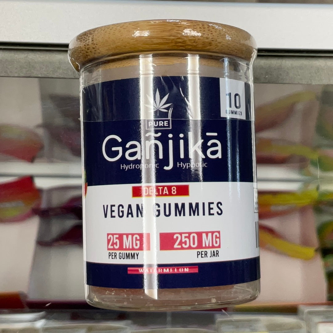 Ganjika- D8 Watermelon Vegan Gummies 10ct 50mg/500mg