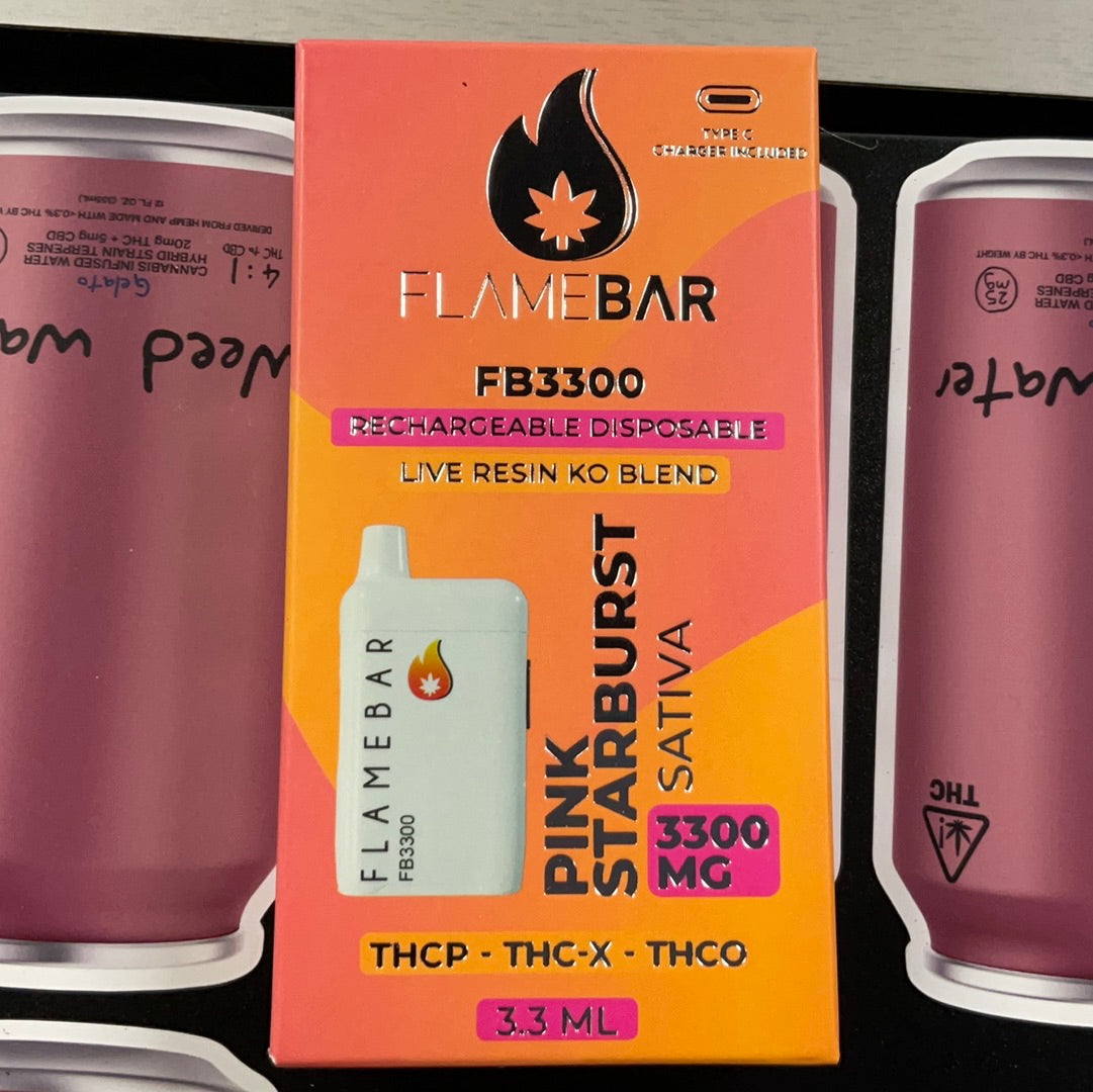 Flame Bar- Pink Starburst THCP- THC- X O