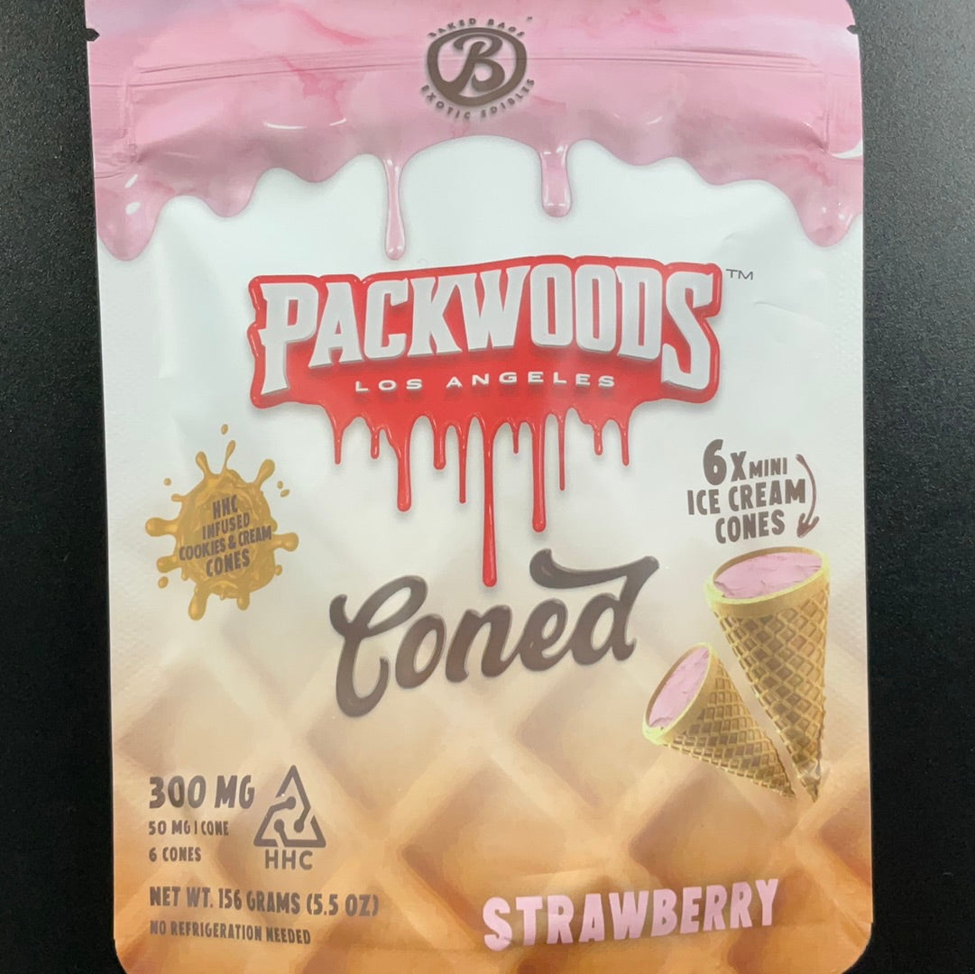 Packwoods- HHC 300mg- Strawberry coned