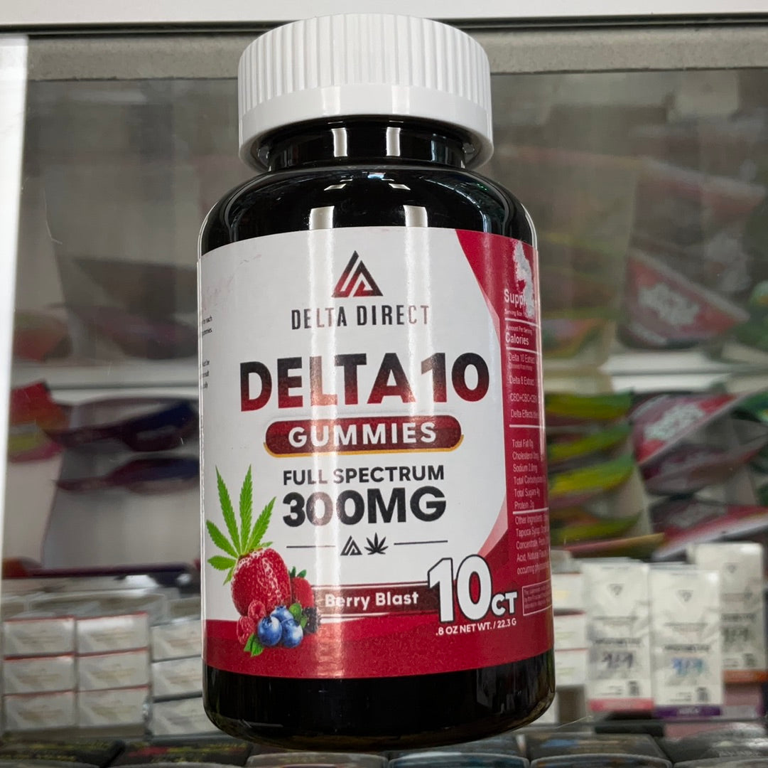 Delta Direct-D10 Gummies Berry Blast- 10ct 300mg