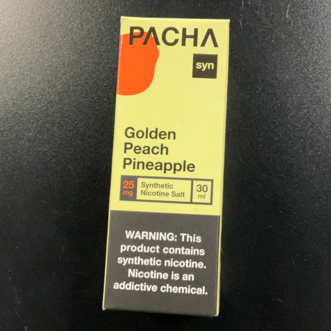 Pacha Mama Salt Nic Syn (25mg) - Golden Peach Pineapple