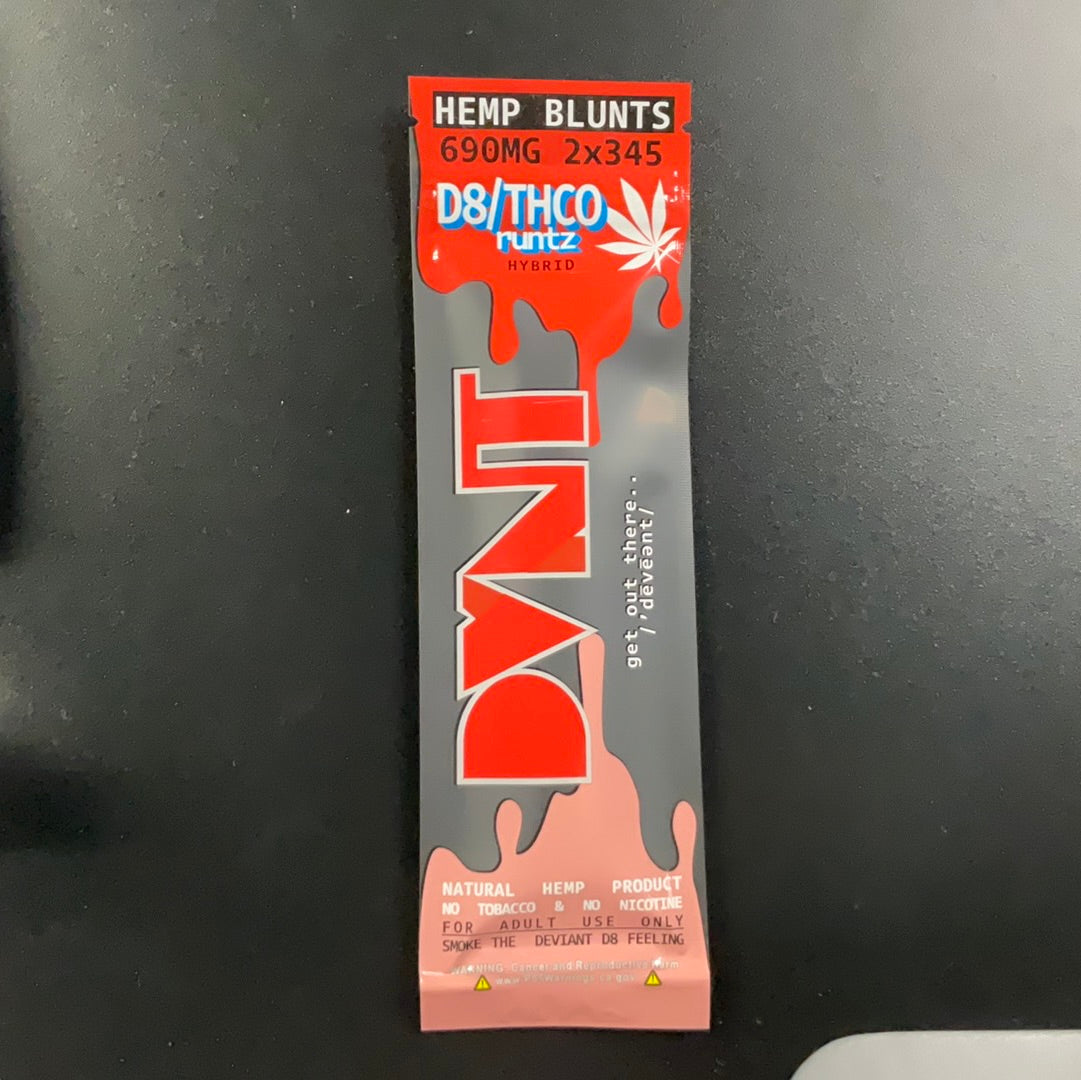 DVNT- Hemp Blunts- D8/THCO- Runts Hybrid