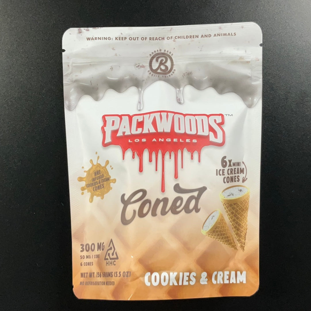 Packwoods- HHC 300mg Cookies & Cream Coned