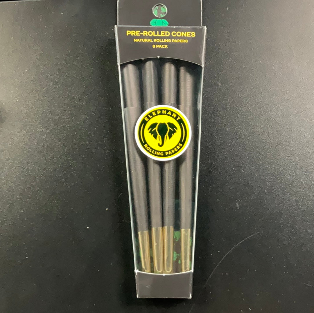 Elephant Rolling Papers- Black And Gold 8 Pack