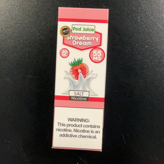 Pod Juice Salt Nic (55mg) - Strawberry Dream