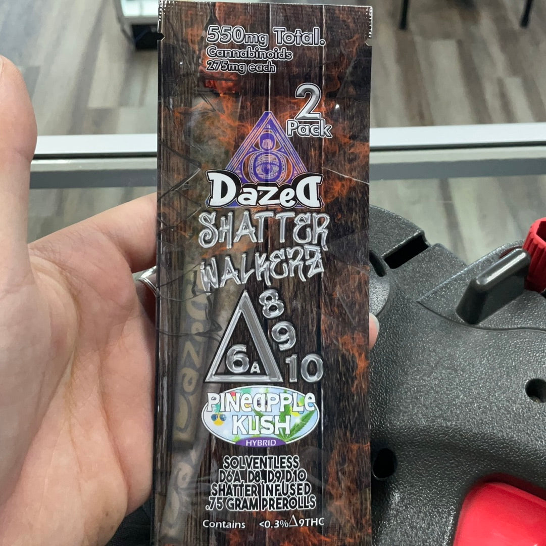 Dazed shatter pre roll- pineapple kush