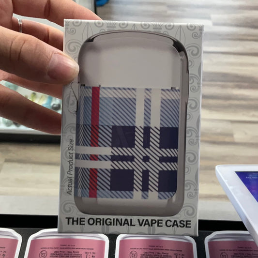 Vape clutch- blue and silver plaid