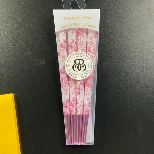 Beautiful Burns Pre Rolled Cones- White Pink Floral