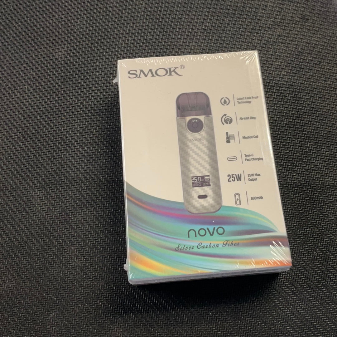 SMOK Novo 4 Kit - Silver Carbon Fiber