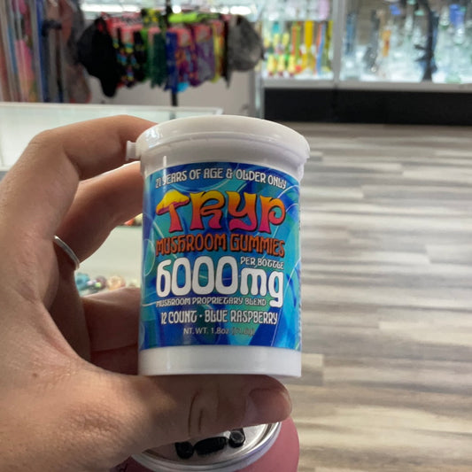 Tryp mushroom gummies 6k mg- blue raspberry